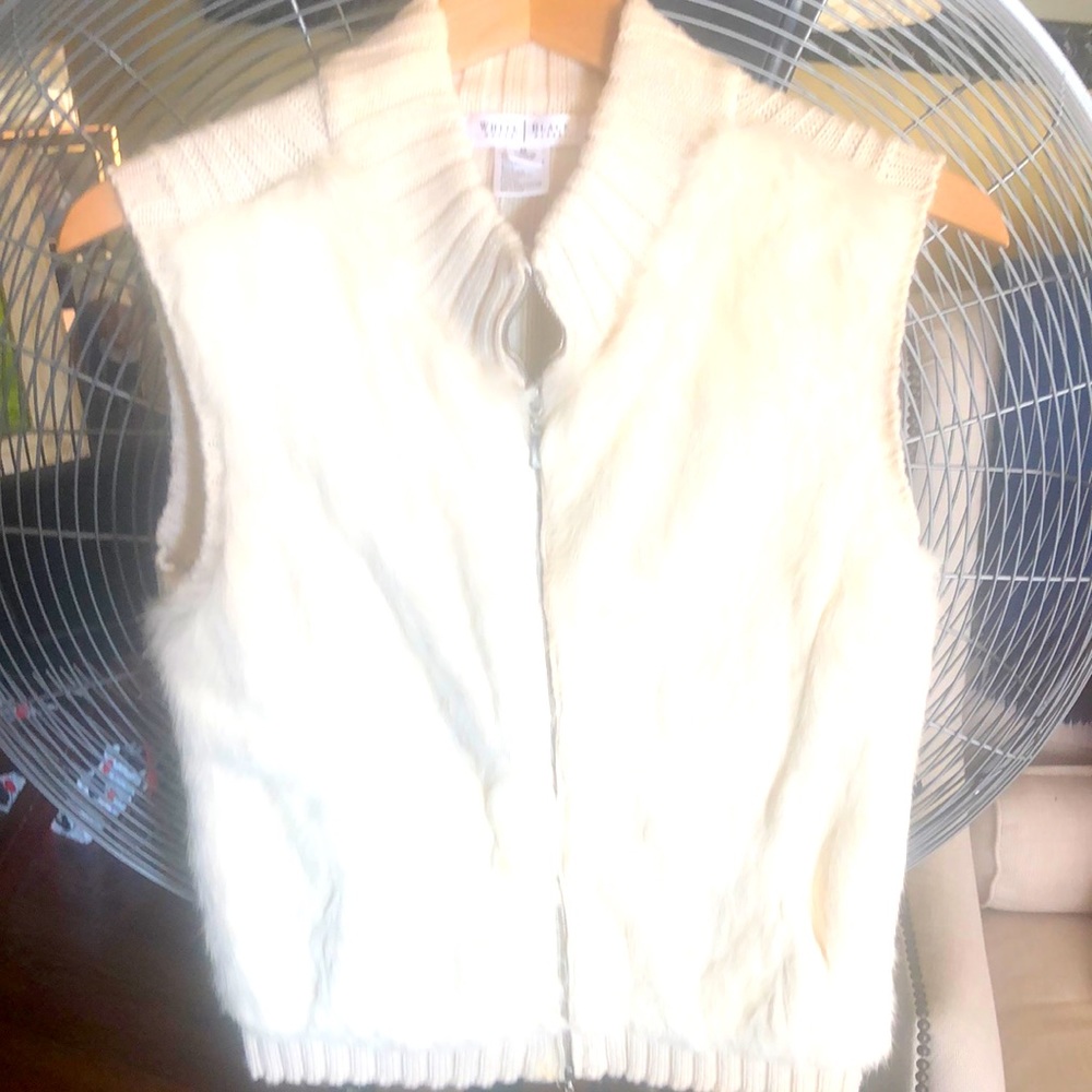 White House Black Market furry vest